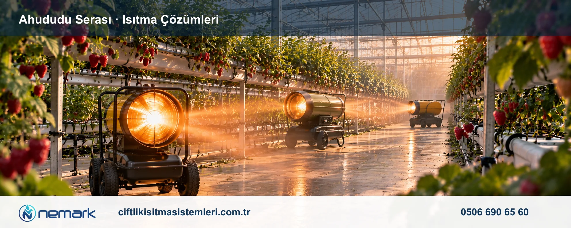 Ahududu Serası için Nemark ısıtma çözümleri