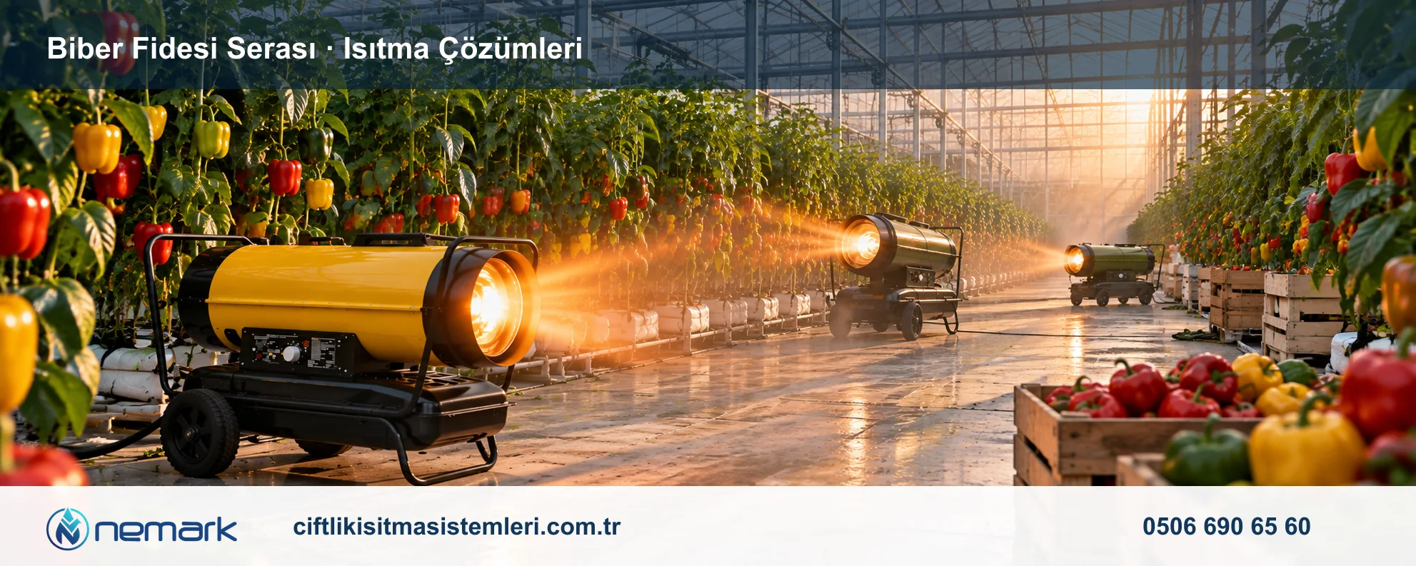 Biber Fidesi Serası için Nemark ısıtma çözümleri