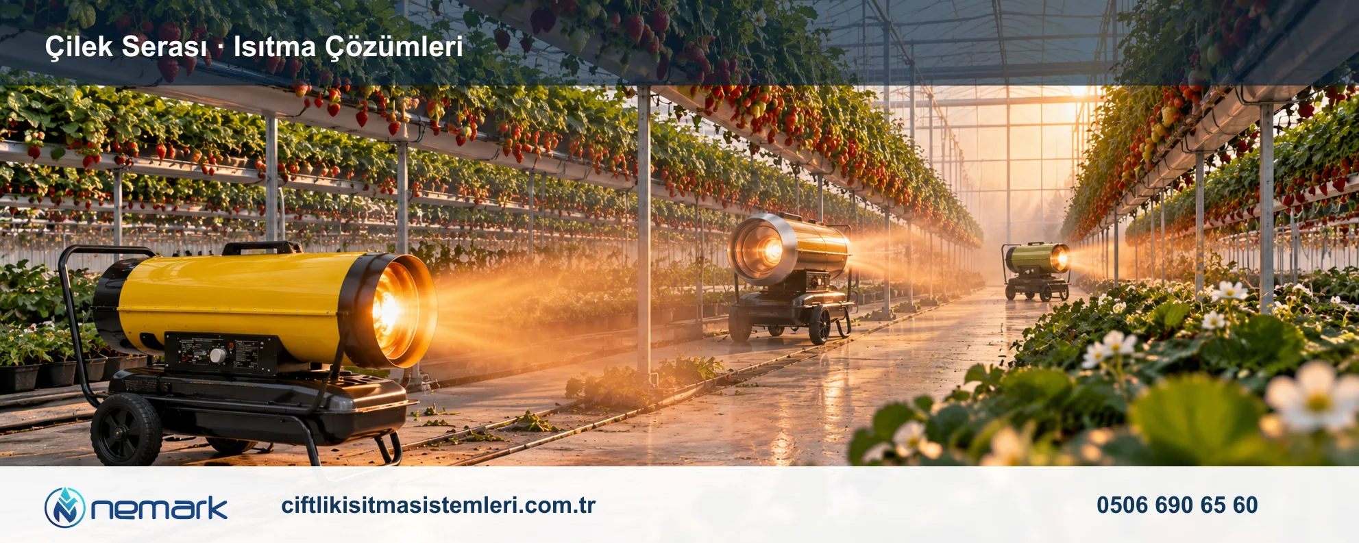 Çilek Serası için Nemark ısıtma çözümleri