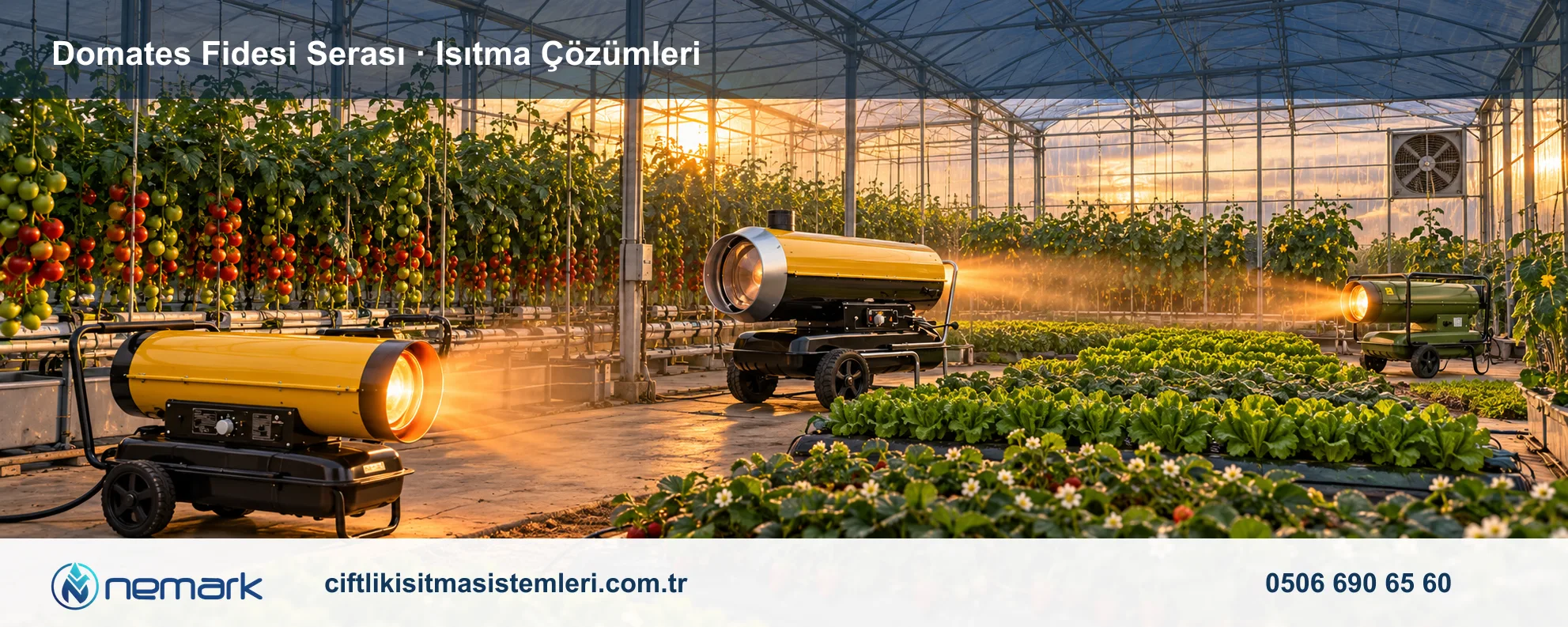 Domates Fidesi Serası için Nemark ısıtma çözümleri