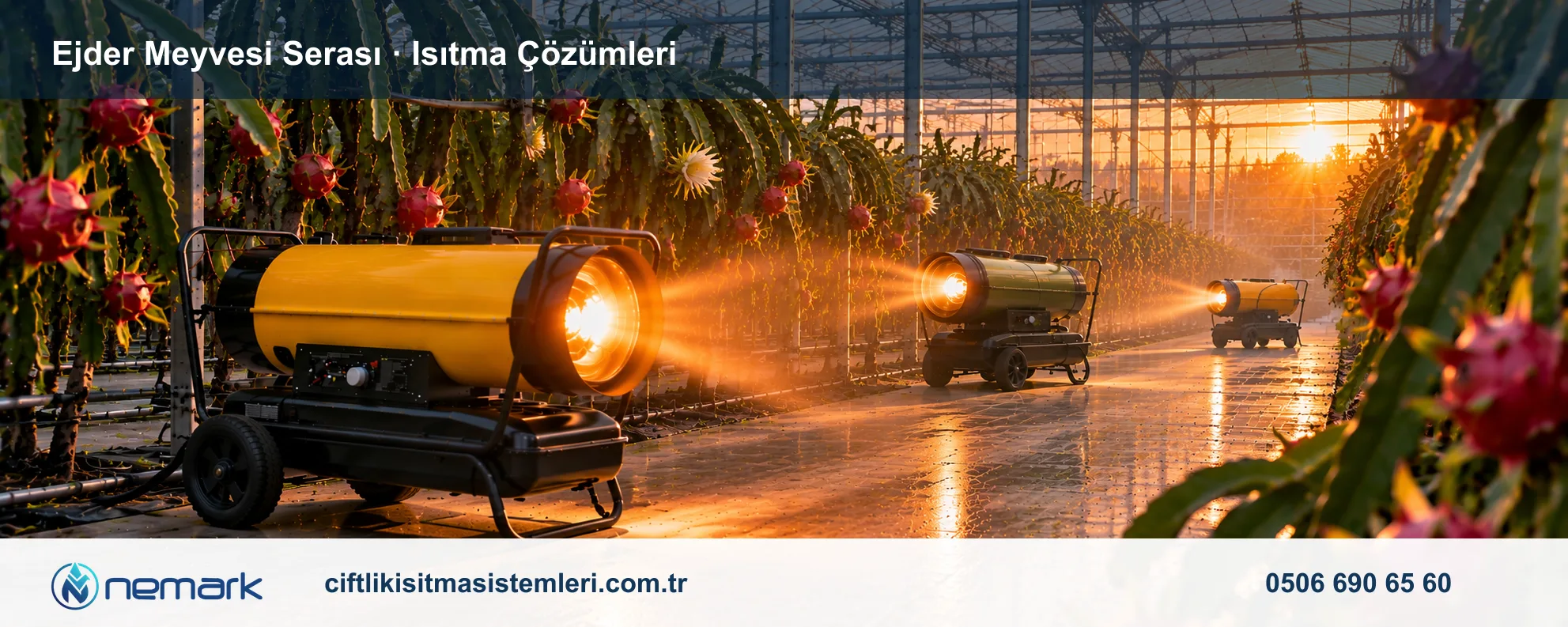 Ejder Meyvesi Serası için Nemark ısıtma çözümleri
