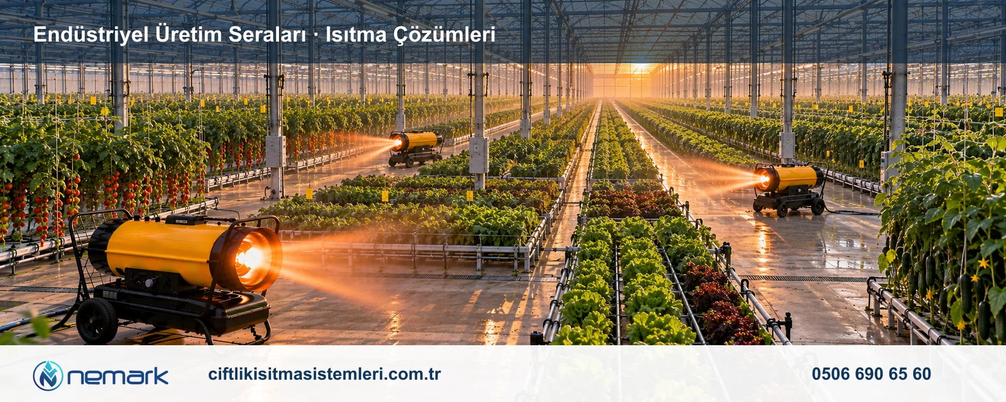 Endüstriyel Üretim Seraları için Nemark ısıtma çözümleri