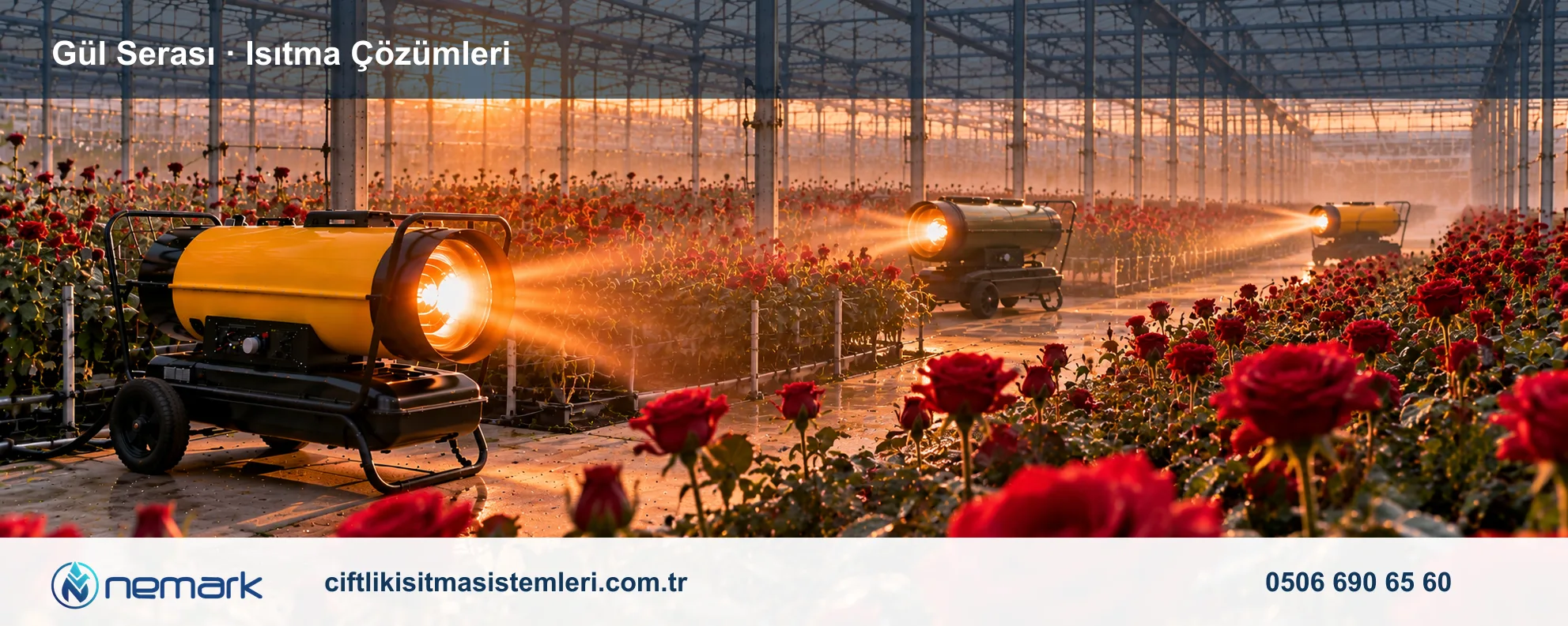 Gül Serası için Nemark ısıtma çözümleri