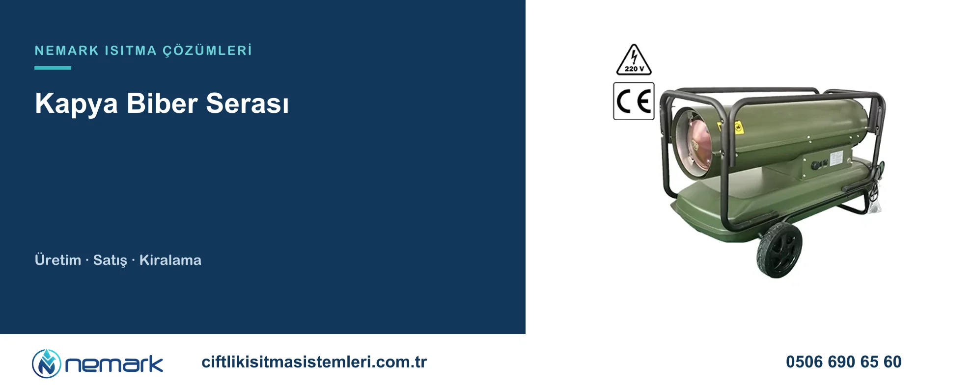 Kapya Biber Serası için Nemark ısıtma çözümleri