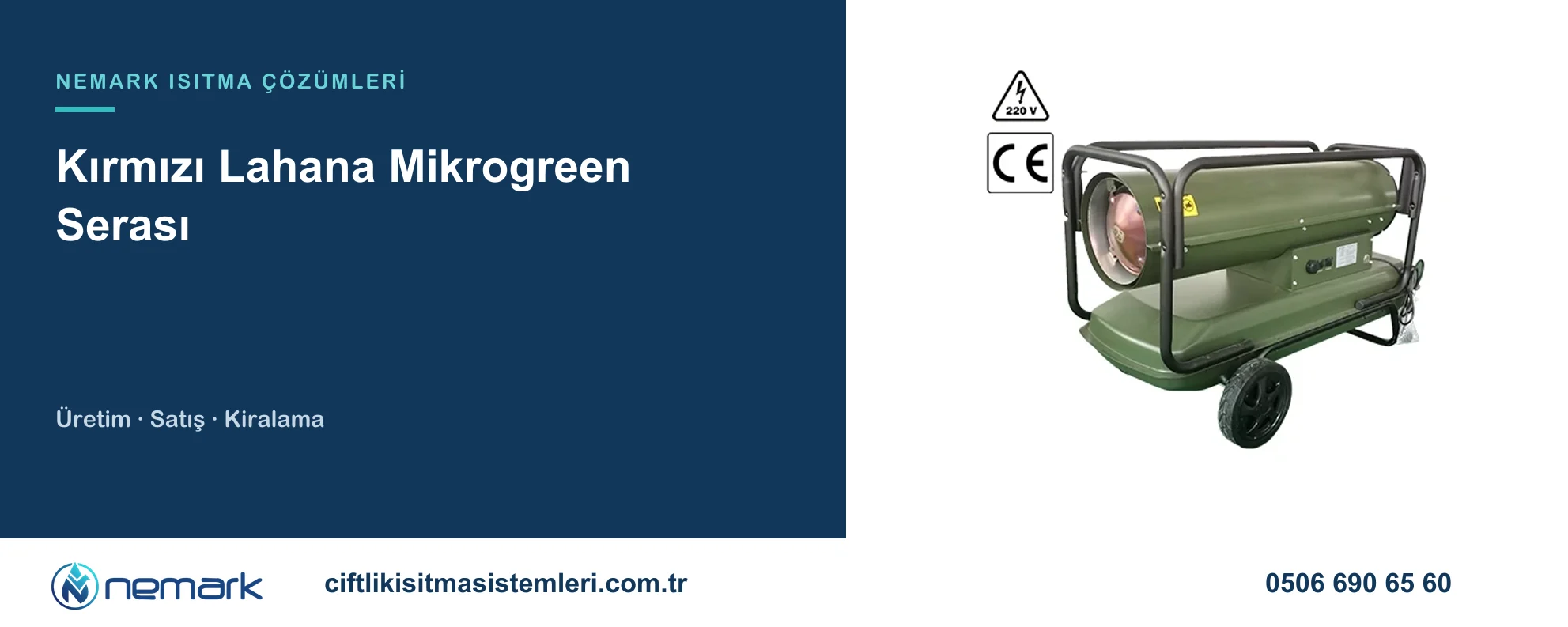 Kırmızı Lahana Mikrogreen Serası için Nemark ısıtma çözümleri