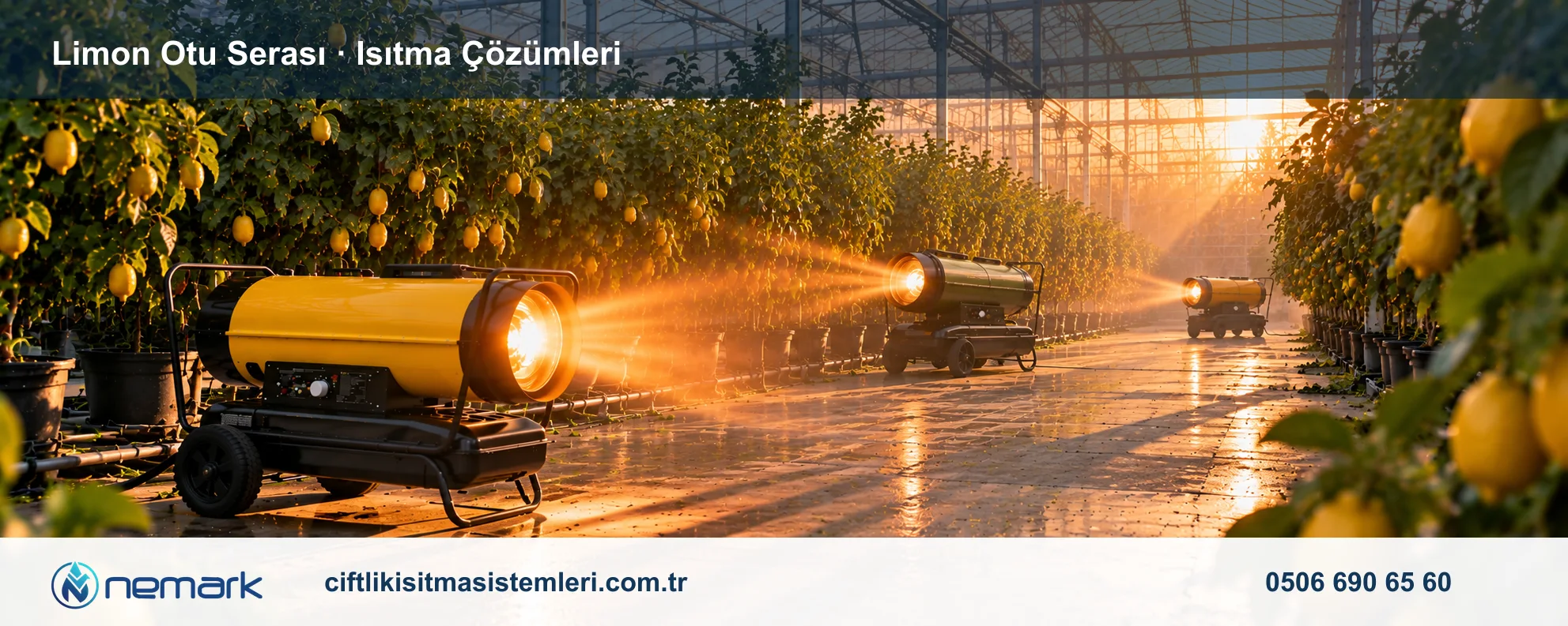 Limon Otu Serası için Nemark ısıtma çözümleri