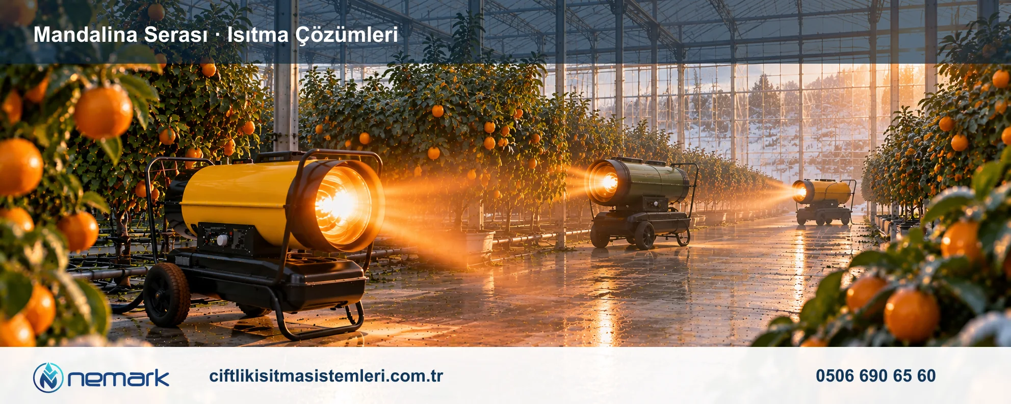 Mandalina Serası için Nemark ısıtma çözümleri