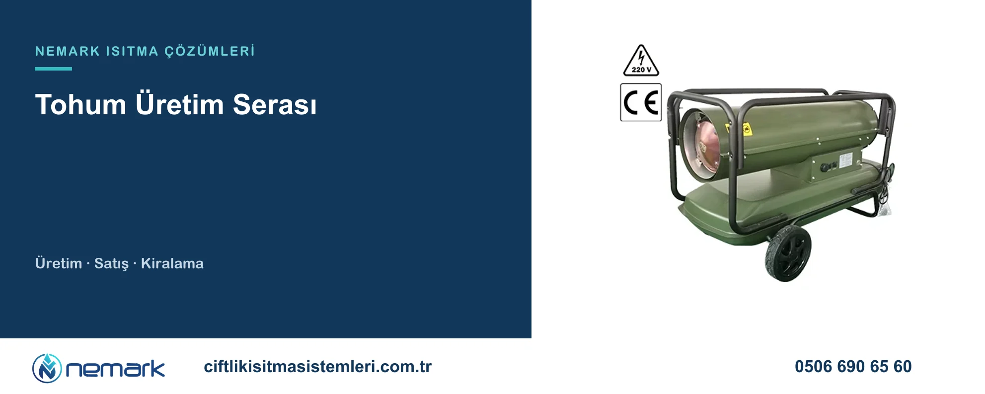 Tohum Üretim Serası için Nemark ısıtma çözümleri